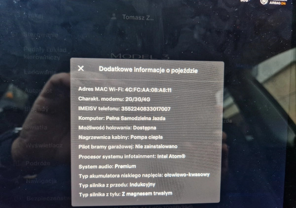 Tesla Model 3 cena 144900 przebieg: 77200, rok produkcji 2020 z Gdynia małe 16